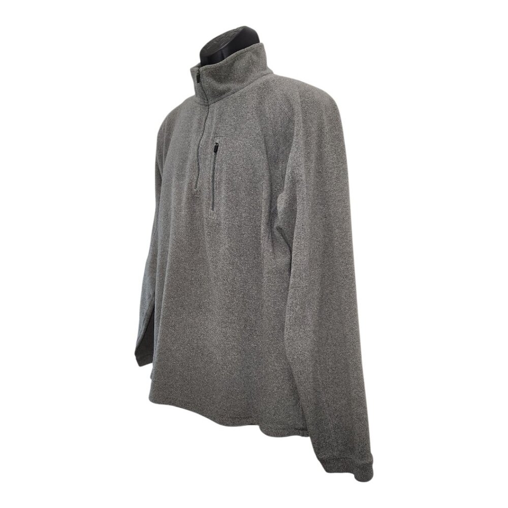 LL Bean 1/4 Zip Fleece Pullover Mens Large L Gray Long Sleeve Outdoor Trail M13 - Picture 2 of 4